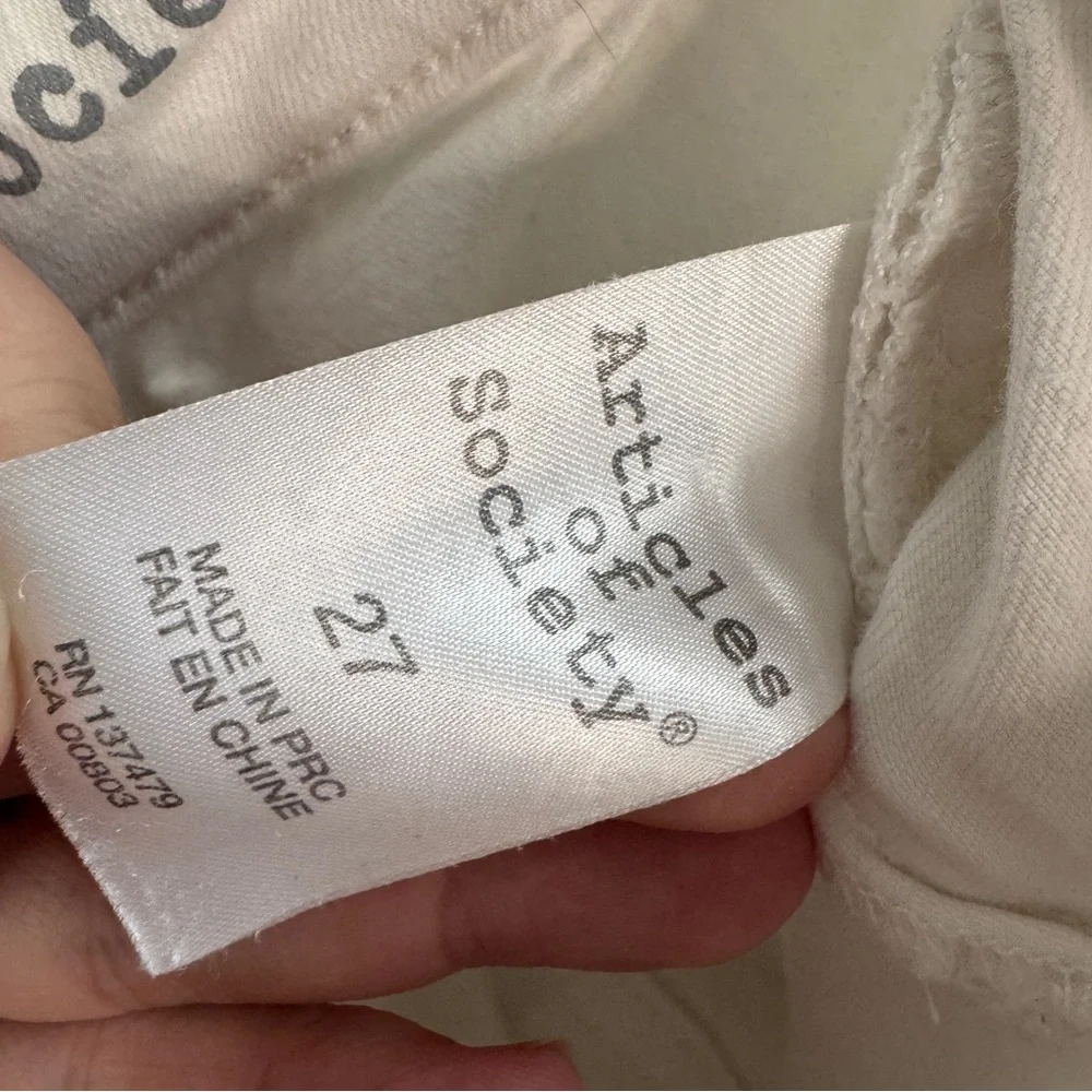 Articles of Society Carly‎ skinny crop whiteout jeans size 27